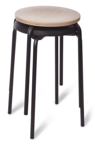 Tabouret empilable, assise noir