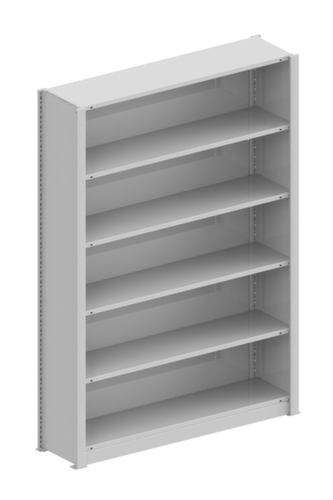 META Rayonnage de bureau avec paroi arrière, largeur 1306 mm, 5 HC, RAL7035 gris clair