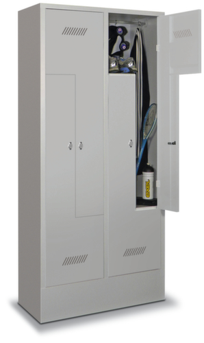 PAVOY Armoire vestiaire Z Basis gris clair avec 4 compartiments, largeur de compartiment 400 mm