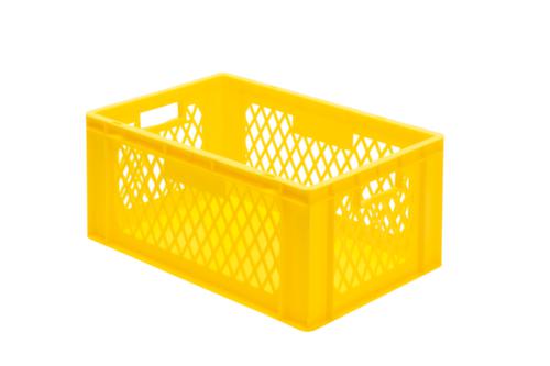 Bac gerbable norme Europe parois ajourées, jaune, capacité 51 l