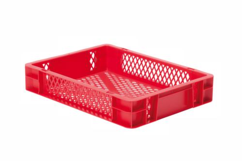 Bac gerbable norme Europe parois + fond ajourés, rouge, capacité 7 l