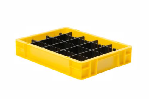 Bac gerbable norme Europe parois + fond pleins, jaune, capacité 7 l