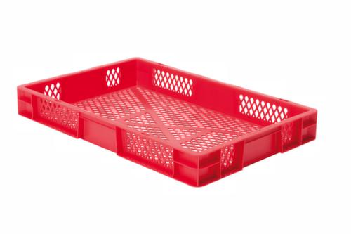 Bac gerbable norme Europe parois + fond ajourés, rouge, capacité 14,5 l