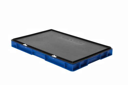 Bac gerbable norme Europe parois + fond pleins, bleu, capacité 9,5 l