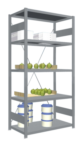 hofe Rayonnages sans vis en acier inoxydable, hauteur x largeur x profondeur 2000 x 1060 x 535 mm, 5 tablettes