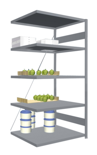 hofe Rayonnages sans vis en acier inoxydable, hauteur x largeur x profondeur 2000 x 1010 x 835 mm, 5 tablettes