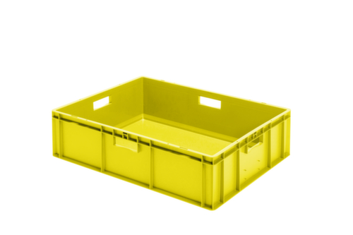 Bac gerbable norme Europe parois + fond pleins, jaune, capacité 78 l