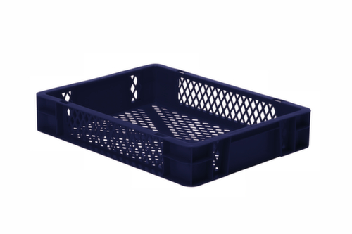 Bac gerbable norme Europe parois + fond ajourés, bleu, capacité 7 l