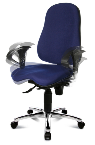 Topstar siège de bureau pivotant Sitness 10 avec mécanisme de contact permanent, bleu