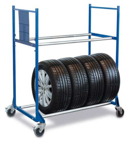 VARIOfit Chariot à pneus pour 8 pneus, force 300 kg, 2 plateaux