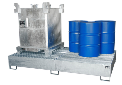Bauer Bac de rétention pour IBC,pour 2 x IBC / fûts 10 x 200 litres