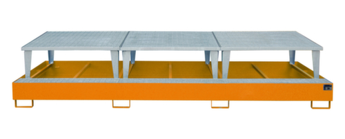 Bac de rétention avec supports de soutirage,pour 3 x IBC