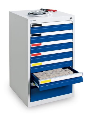 stumpf Armoire à tiroirs MovaFlex, 7 tiroir(s), RAL7035 gris clair/RAL5010 bleu gentiane