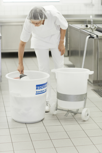 Tonnes de produits alimentaires, blanc nature, 75 l, rond