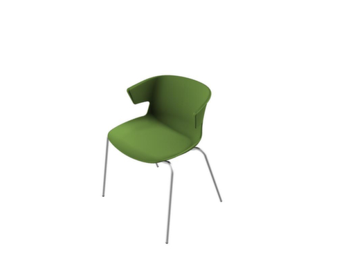 Quadrifoglio Chaise coque en plastique COVE avec piètement 4 pieds, vert