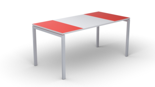 Ecrire le kitsch easyDesk en bicolore, piètement 4 pieds, largeur 1400 mm, rouge/blanc