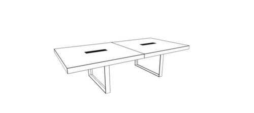 Quadrifoglio Table de conférence T45, largeur x profondeur 2800 x 1400 mm, panneau orme