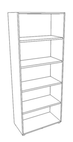 Quadrifoglio Rayonnage de bureau T45, largeur 860 mm, 5 HC, aluminium-argenté