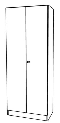 Armoire à portes battantes Sina, 5 hauteurs des classeurs, blanc/argent