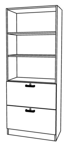 Armoire pour dossiers suspendus Chef, 2 extensions, blanc/blanc