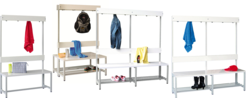 PAVOY Banc vestiaire Basis gris clair avec lames en plastique