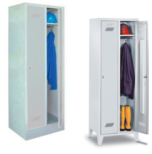 PAVOY Armoire vestiaire Basis gris clair avec 2 compartiments, largeur de compartiment 300 mm