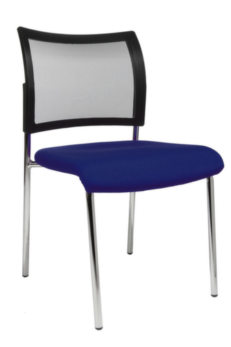 Topstar Siège visiteur Visit 10 avec dossier maille, assise tissu (100 % polypropylène), bleu foncé