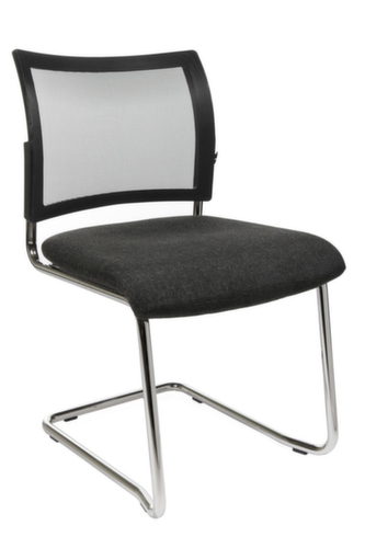 Topstar Fauteuil luge pour visiteurs Visit 20 avec dossier maille, assise tissu (100 % polypropylène), anthracite