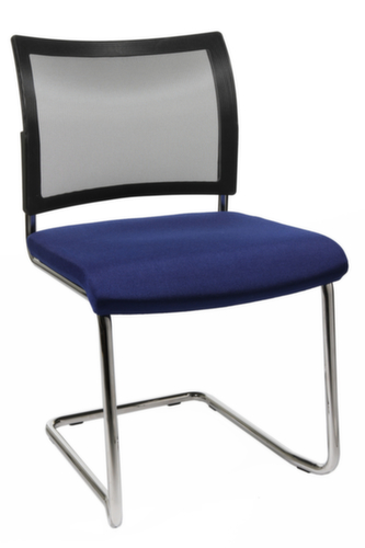 Topstar Fauteuil luge pour visiteurs Visit 20 avec dossier maille, assise tissu (100 % polypropylène), bleu
