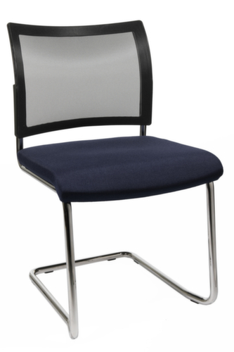 Topstar Fauteuil luge pour visiteurs Visit 20 avec dossier maille, assise tissu (100 % polypropylène), bleu foncé