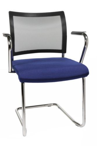 Topstar Fauteuil luge pour visiteurs Visit 20 avec dossier maille, assise tissu (100 % polypropylène), bleu