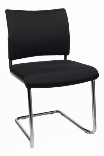 Topstar Fauteuil luge pour visiteurs capitonné Visit 20, assise tissu (100 % polypropylène), noir