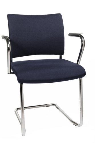 Topstar Fauteuil luge pour visiteurs capitonné Visit 20, assise tissu (100 % polypropylène), bleu foncé