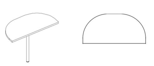 Nowy Styl Table de rallonge ronde E10 pour bureau