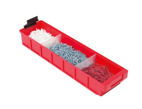 Bac compartimentable avec poignée encastrée ergonomique, vert, profondeur 600 mm