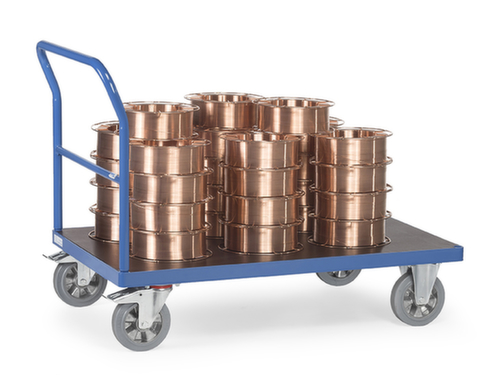 fetra Chariot à barre de poussée SUPER-MULTIVARIO avec zone de chargement antidérapante, force 1200 kg, plateau longueur x largeur 1000 x 700 mm