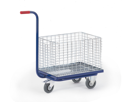 Rollcart Rouleau à poignée pour panier en fil de fer, force 200 kg, 1 roulette pivotante et 2 fixes