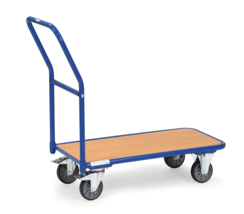 fetra Chariot avec barre de poussée, force 300 kg, plateau longueur x largeur 1000 x 600 mm