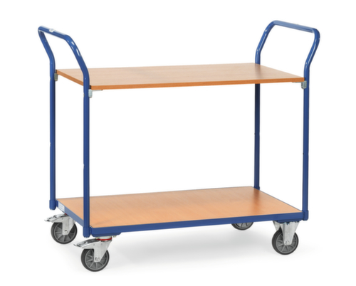 fetra Chariot de bureau, force 300 kg, 2 plateaux