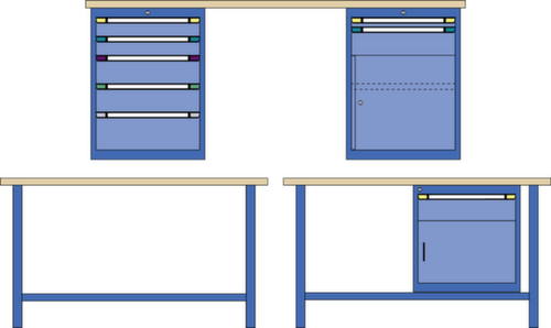Thurmetall Établi avec max. 11 tiroirs