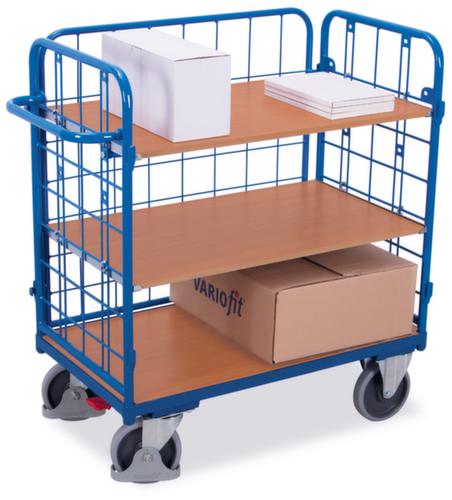 VARIOfit Chariot à étagères avec parois grillagées