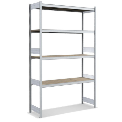 Rayonnage grande largeur avec tablettes en bois