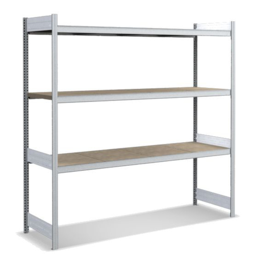 Rayonnage grande largeur avec tablettes en bois