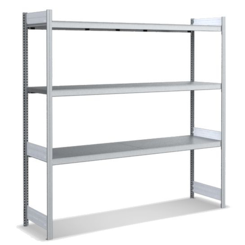 Rayonnage grande largeur avec tablettes en acier