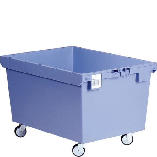 BITO Cuve rectangulaire mobile avec double fond, capacité 151 l, bleu