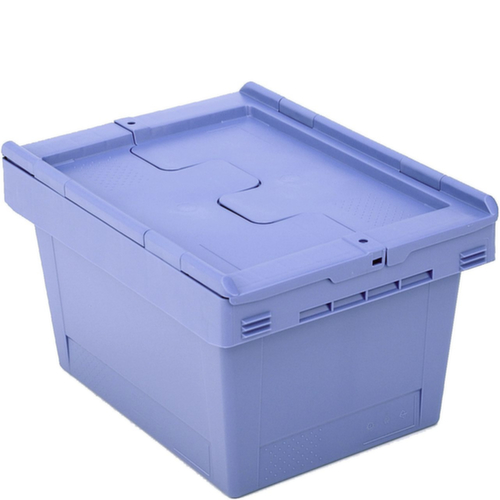 BITO Bac réutilisable plombable, capacité 18 l, Couvercle à charnière en 2 parties