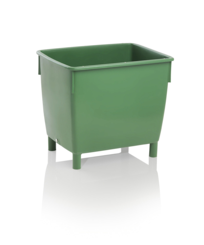 Récipient rectangulaire, pouvant être roulé, opaque, capacité 400 l, vert, 4 pieds