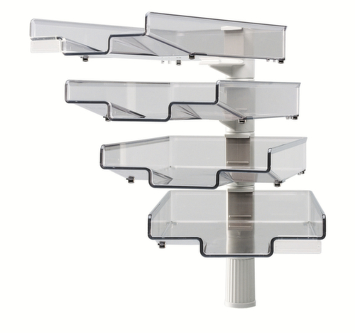 Hansa Colonne pivotante, 4 compartiments 240x320 mm, gris clair