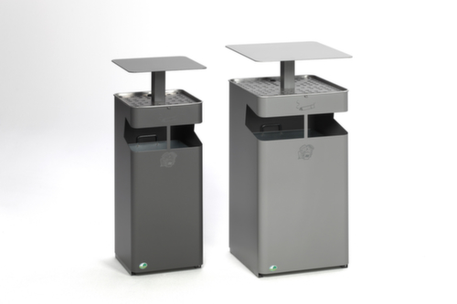 Cendrier poubelle avec toit, argent