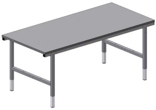 Rocholz Table d'emballage réglable en hauteur, largeur x profondeur 2000 x 920 mm